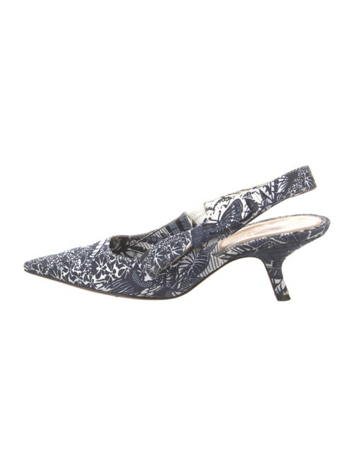 Christian Dior Printed Bow Accents Slingback Pumps