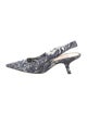 Christian Dior Printed Bow Accents Slingback Pumps