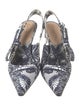 Christian Dior Printed Bow Accents Slingback Pumps