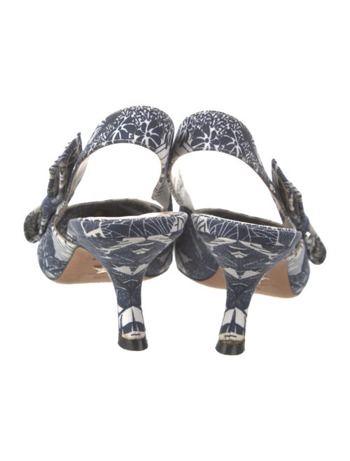 Christian Dior Printed Bow Accents Slingback Pumps