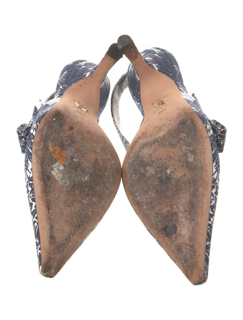 Christian Dior Printed Bow Accents Slingback Pumps