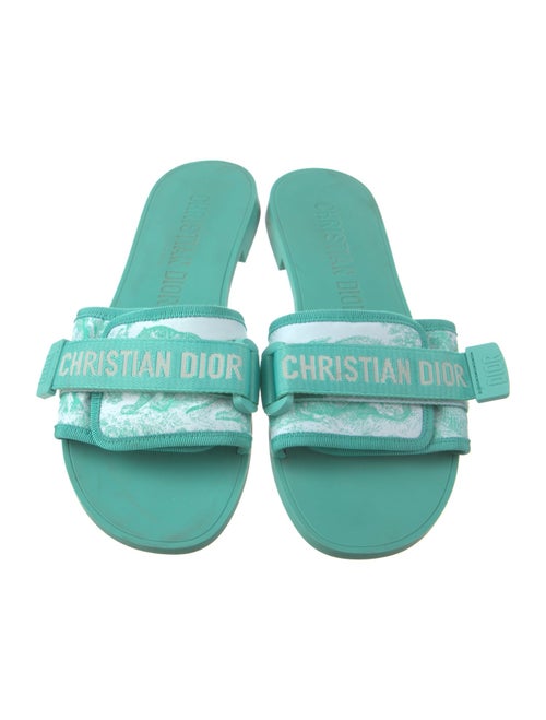 Christian Dior Canvas Grosgrain Trim Slides