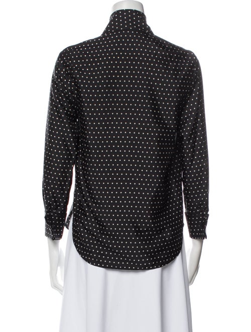 Christian Dior Silk Polka Dot Print Button-Up Top