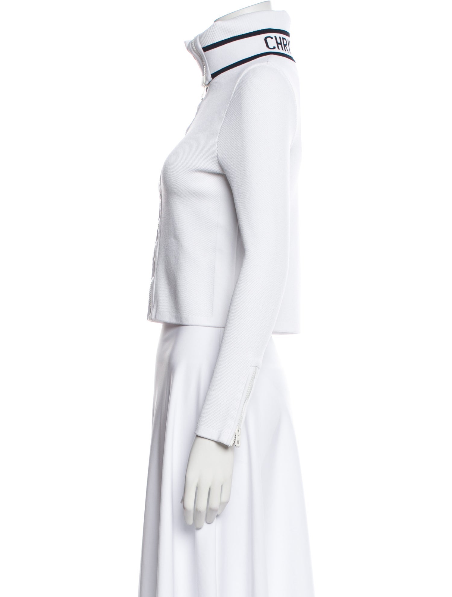 Christian Dior Mock Neck Long Sleeve Crop Top