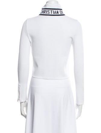 Christian Dior Mock Neck Long Sleeve Crop Top