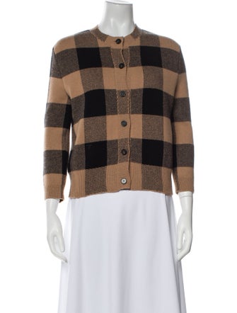 Christian Dior Cashmere Plaid Print Sweater