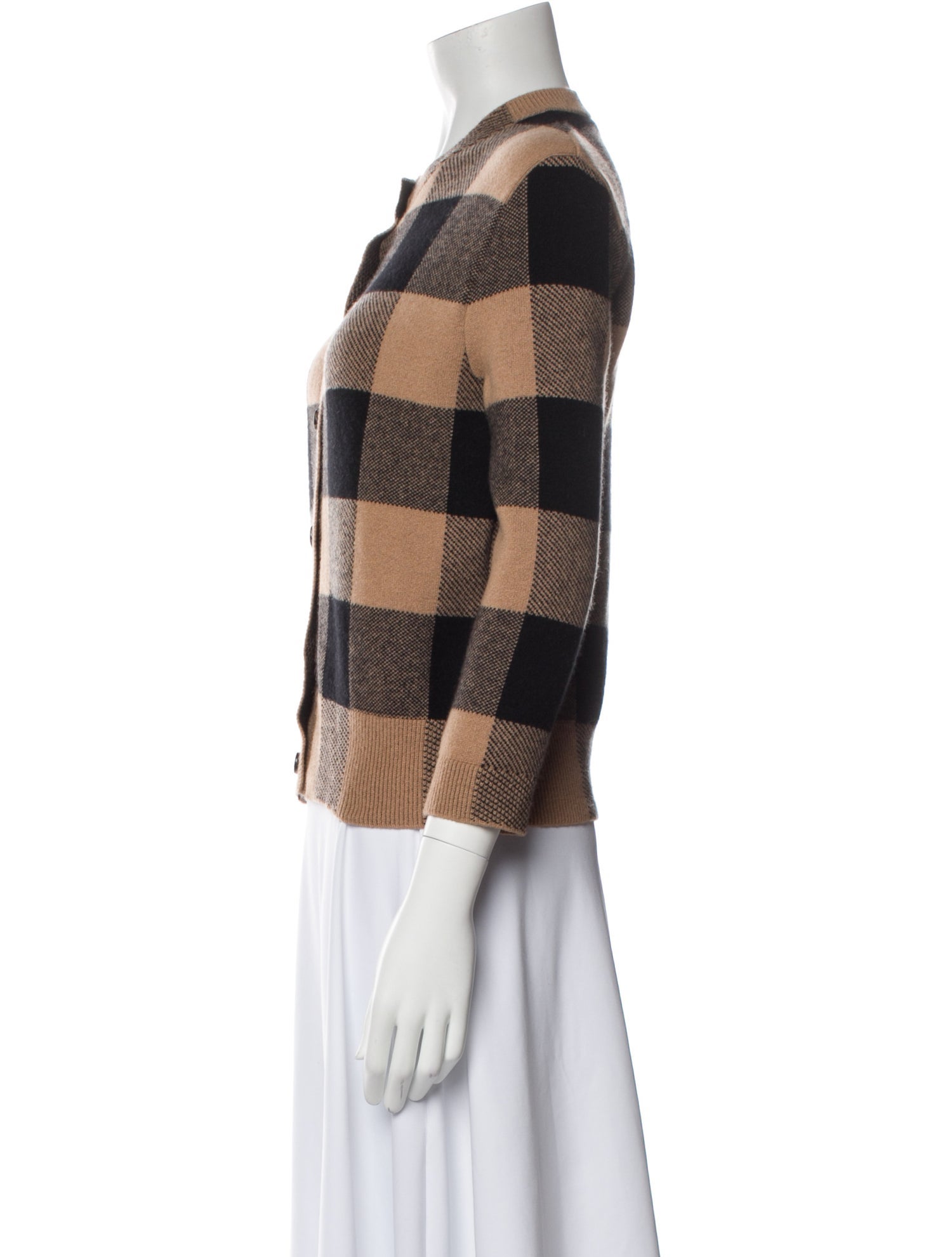 Christian Dior Cashmere Plaid Print Sweater