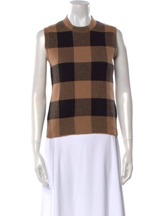 Christian Dior Cashmere Plaid Print Top