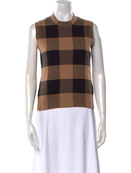 Christian Dior Cashmere Plaid Print Top