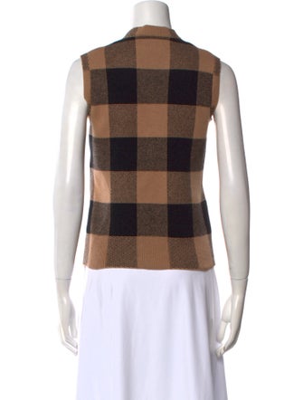 Christian Dior Cashmere Plaid Print Top