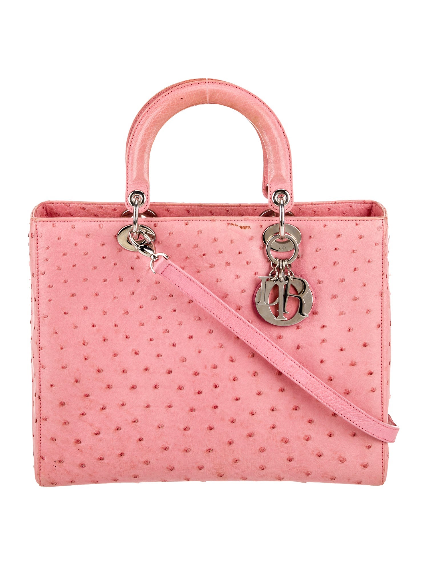 Christian Dior Ostrich Lady Dior Medium Vintage