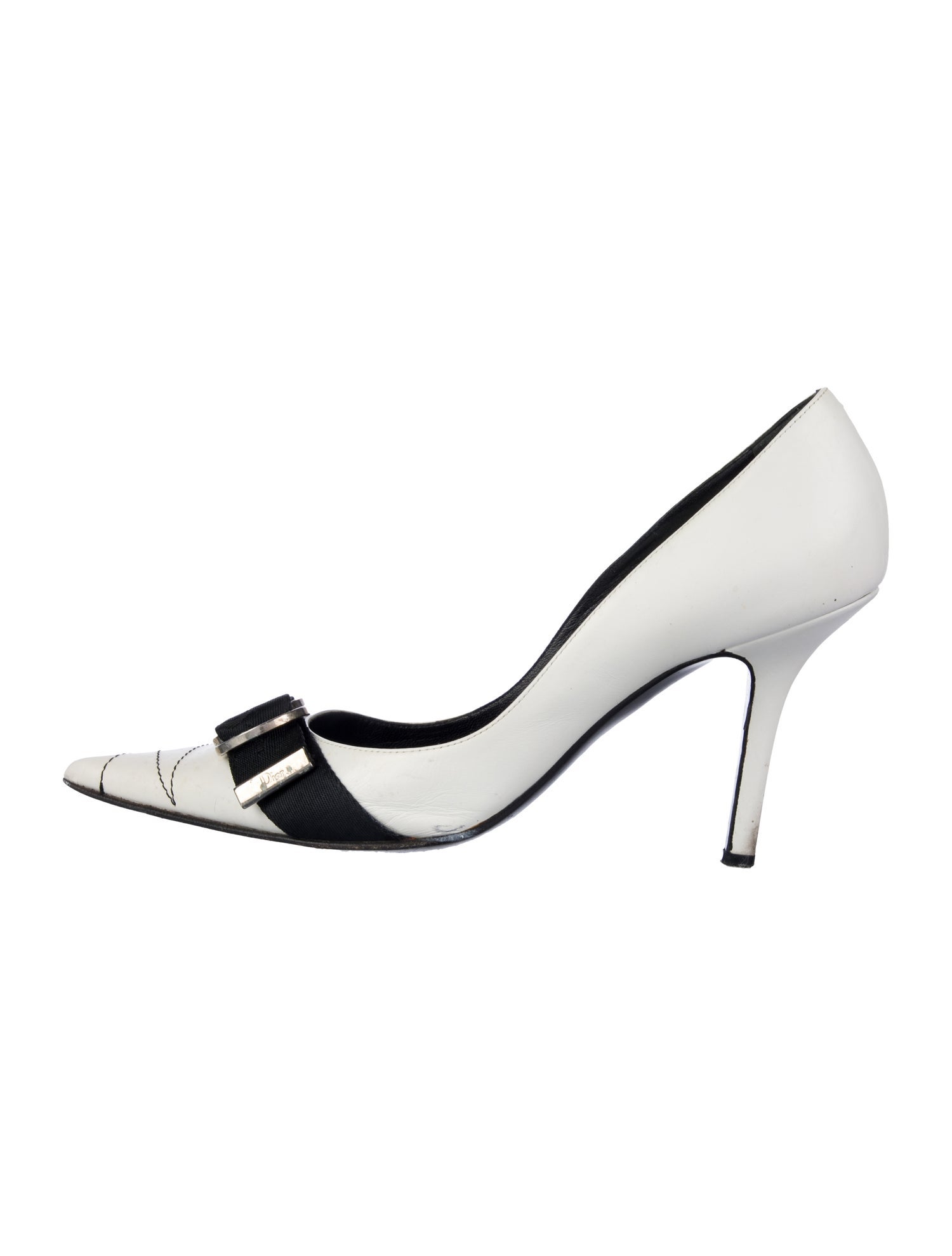 Christian Dior Leather Colorblock Pattern D'Orsay Pumps