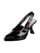 Christian Dior Patent Leather Bow Accents Slingback Pumps