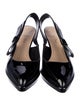 Christian Dior Patent Leather Bow Accents Slingback Pumps