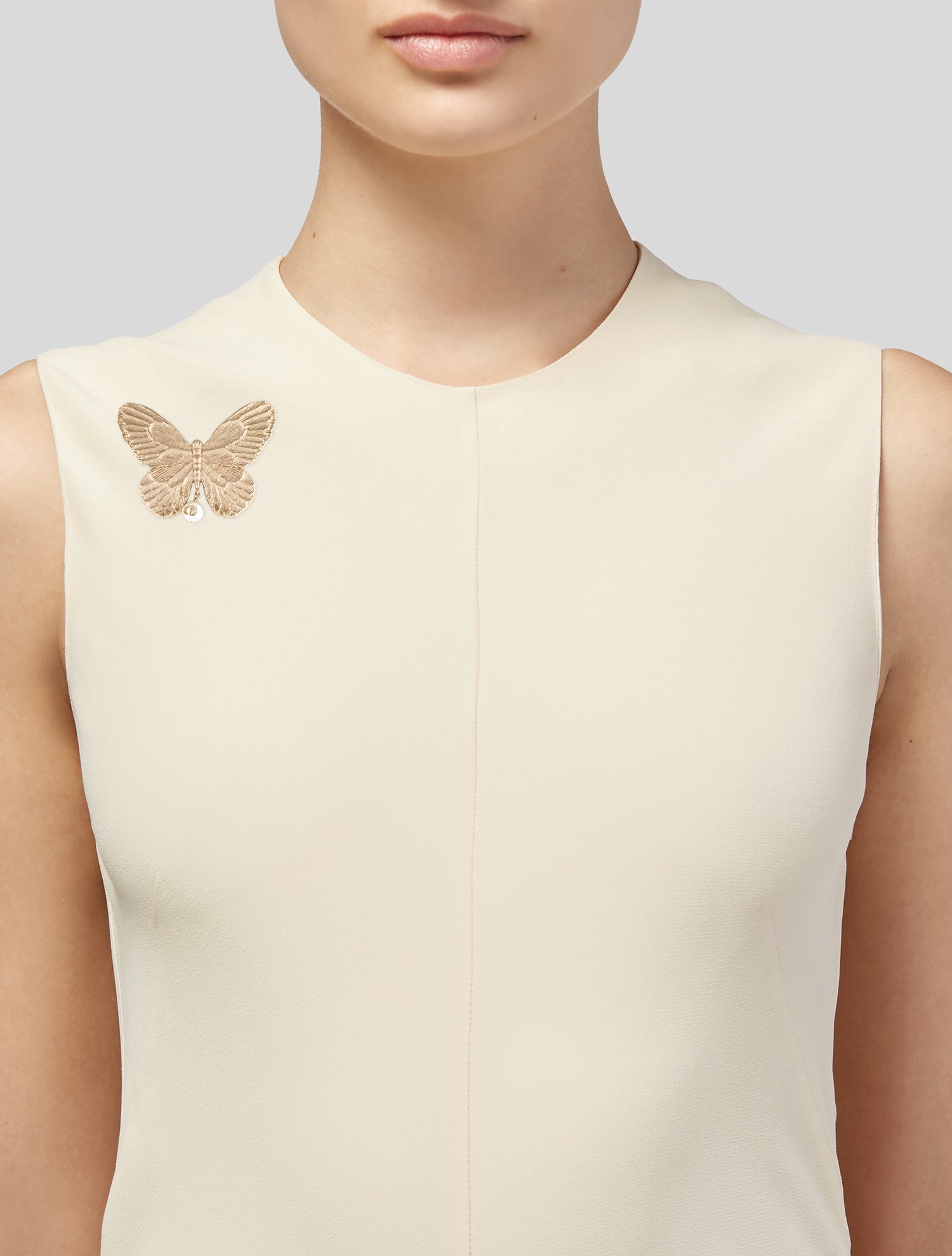 Christian Dior Faux Pearl Butterfly Brooch