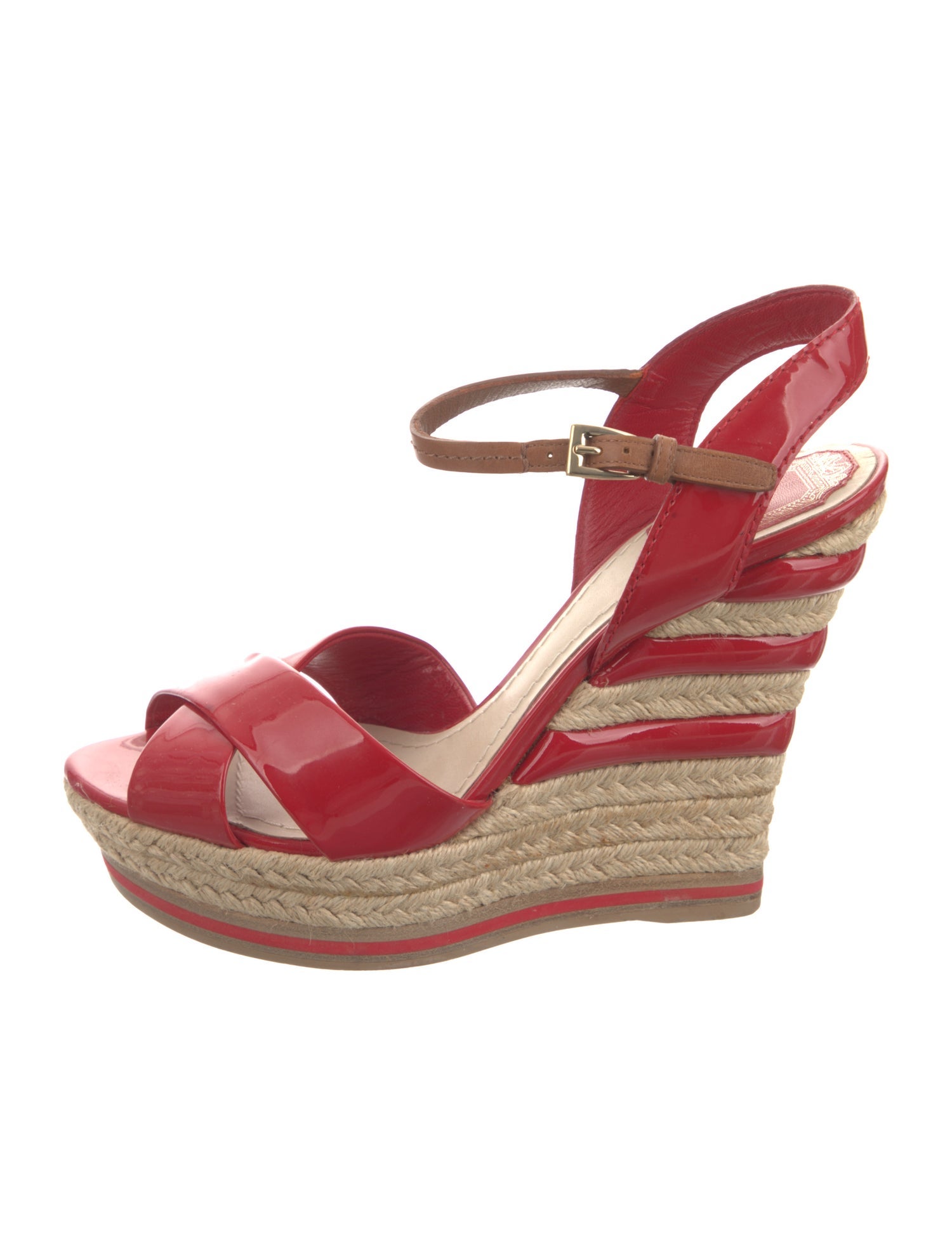 Christian Dior Patent Leather Colorblock Pattern Slingback Pumps