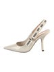 Christian Dior Patent Leather Bow Accents Slingback Pumps
