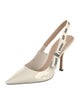 Christian Dior Patent Leather Bow Accents Slingback Pumps