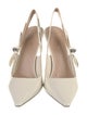 Christian Dior Patent Leather Bow Accents Slingback Pumps