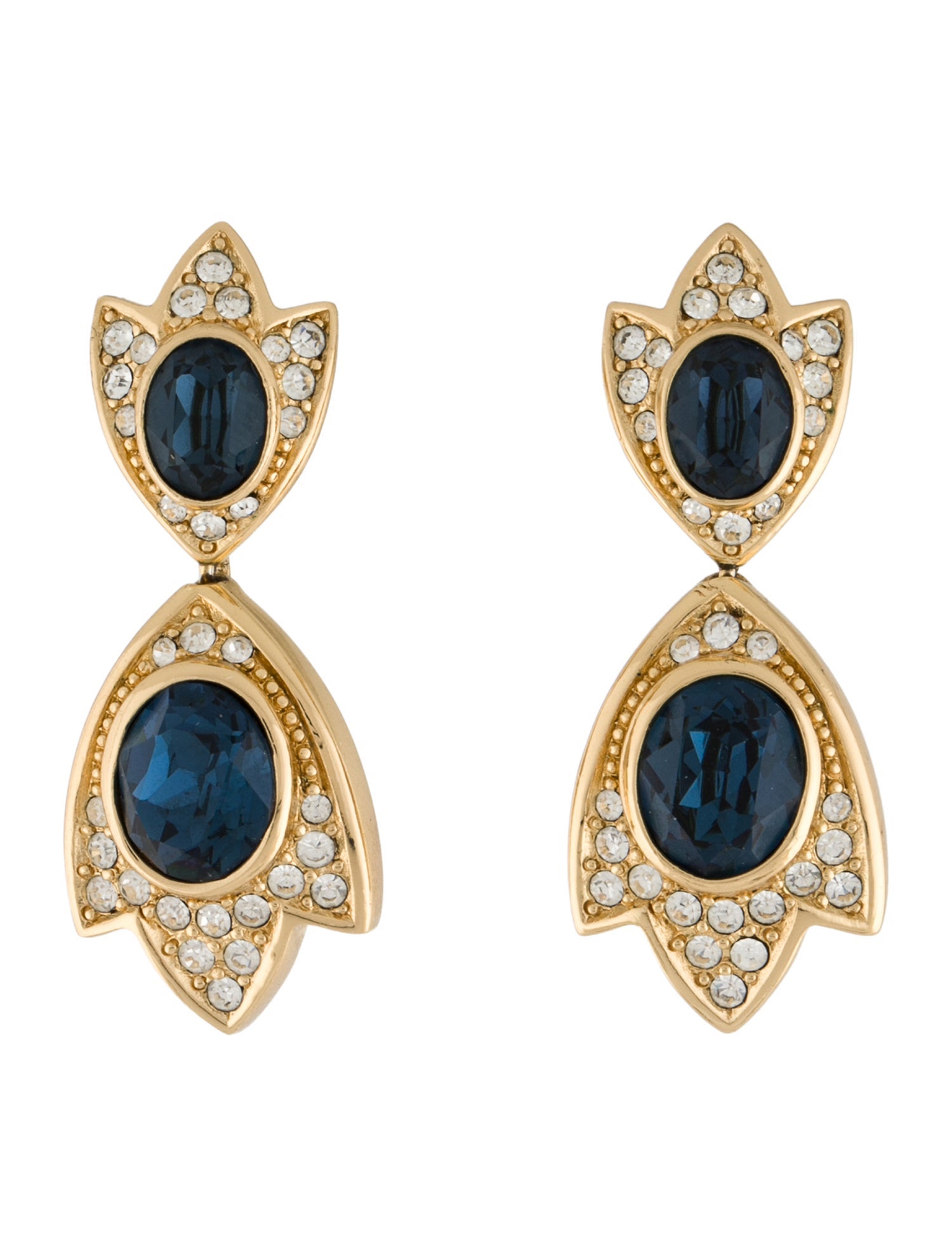 Christian Dior Vintage Crystal Drop Earrings