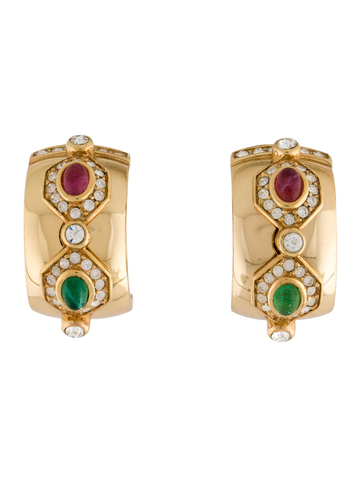 Christian Dior Vintage Crystal Clip-On Earrings