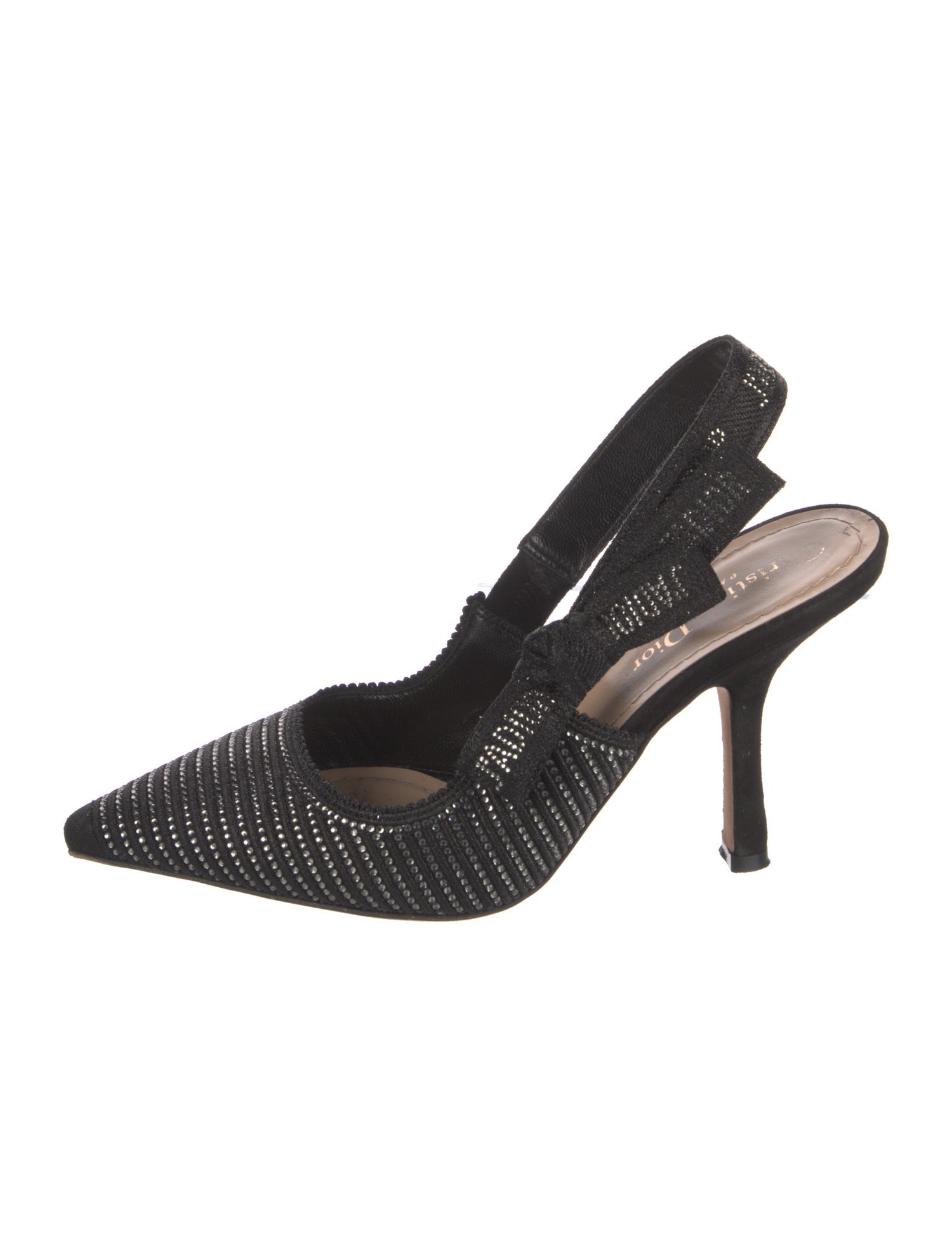 Christian Dior Suede Bow Accents Slingback Pumps