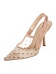 Christian Dior Suede Bow Accents Slingback Pumps