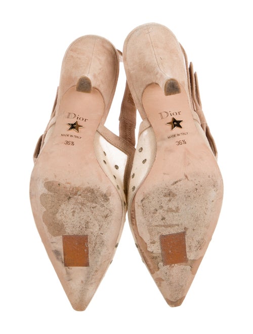 Christian Dior Suede Bow Accents Slingback Pumps