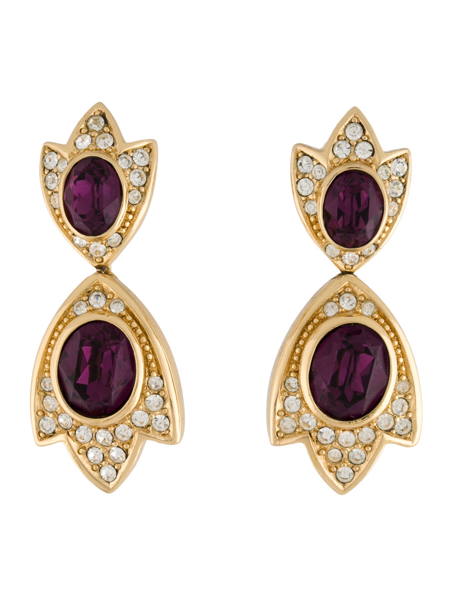 Christian Dior Vintage Crystal Drop Earrings