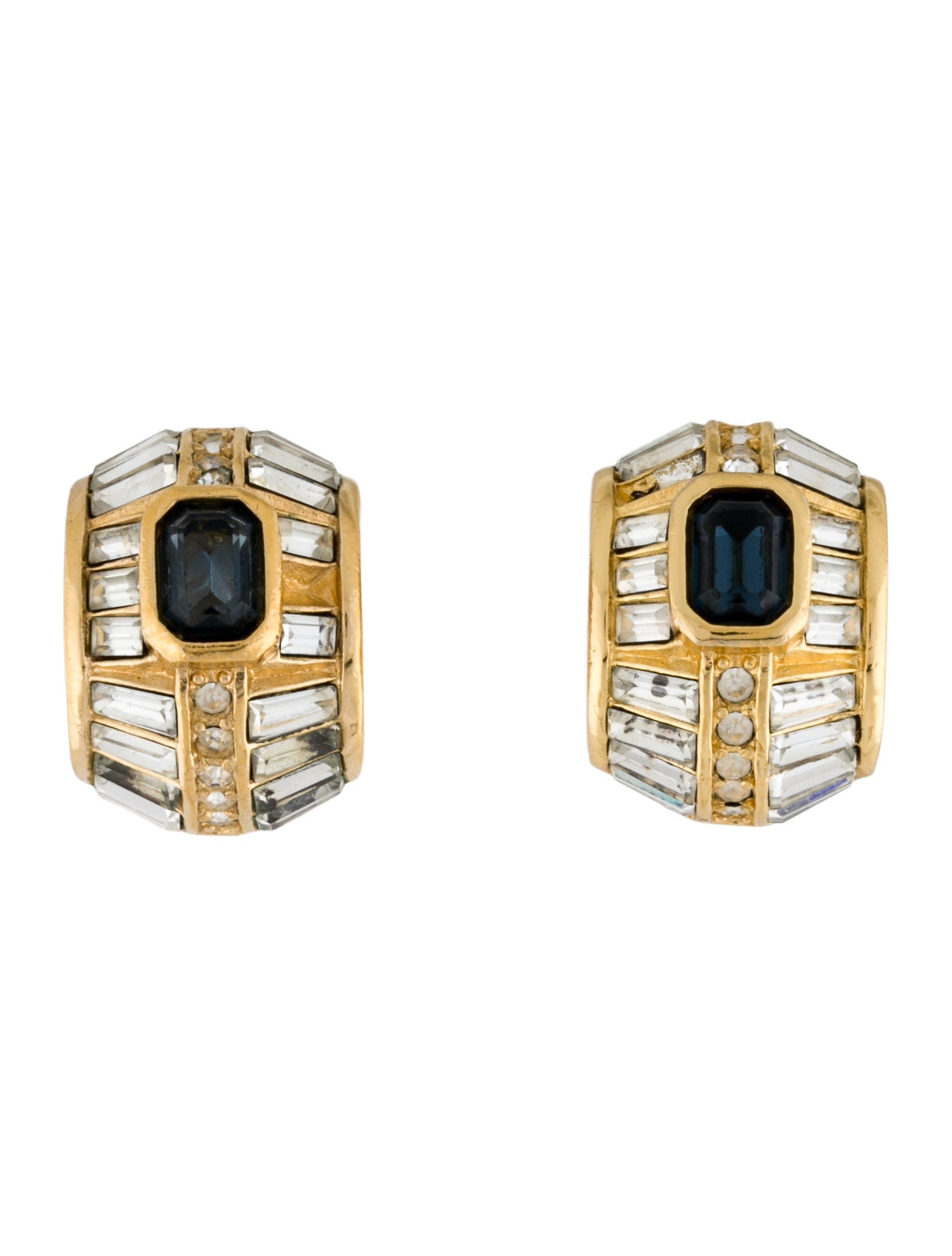 Christian Dior Vintage Crystal Clip-On Earrings