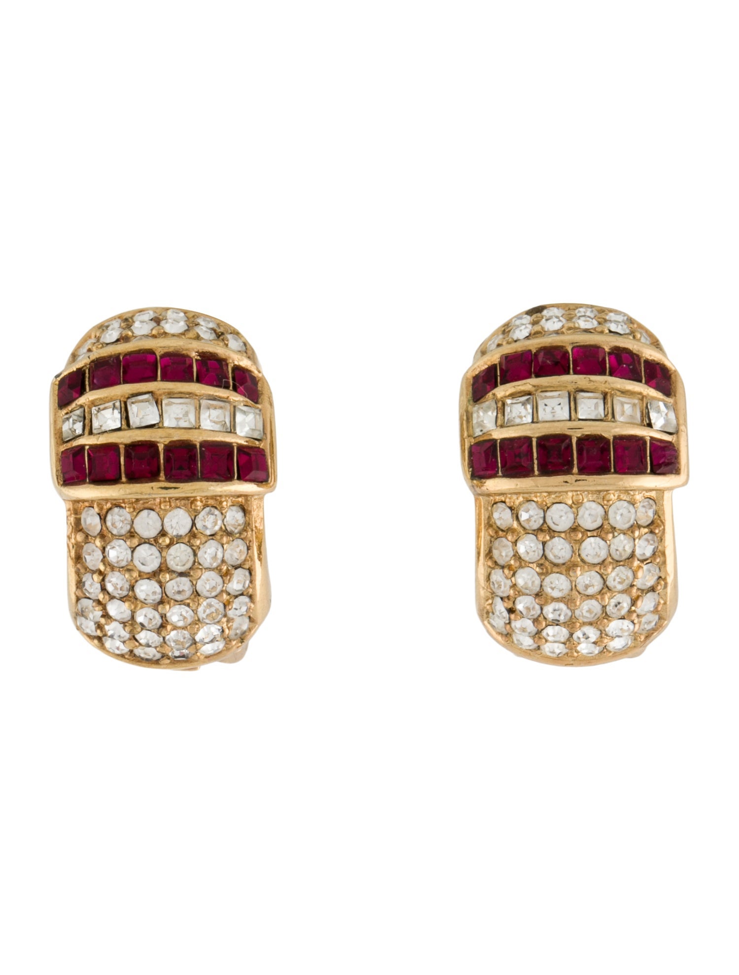 Christian Dior Vintage Crystal Clip-On Earrings