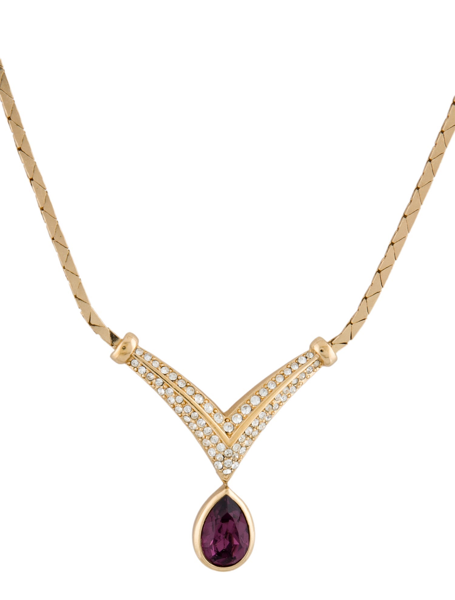 Christian Dior Vintage Crystal Pendant Necklace