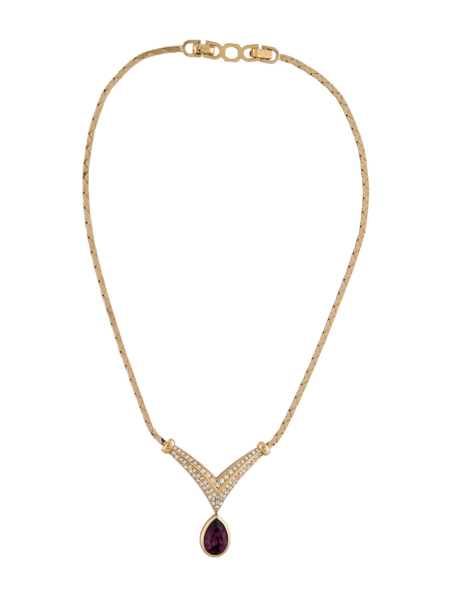 Christian Dior Vintage Crystal Pendant Necklace