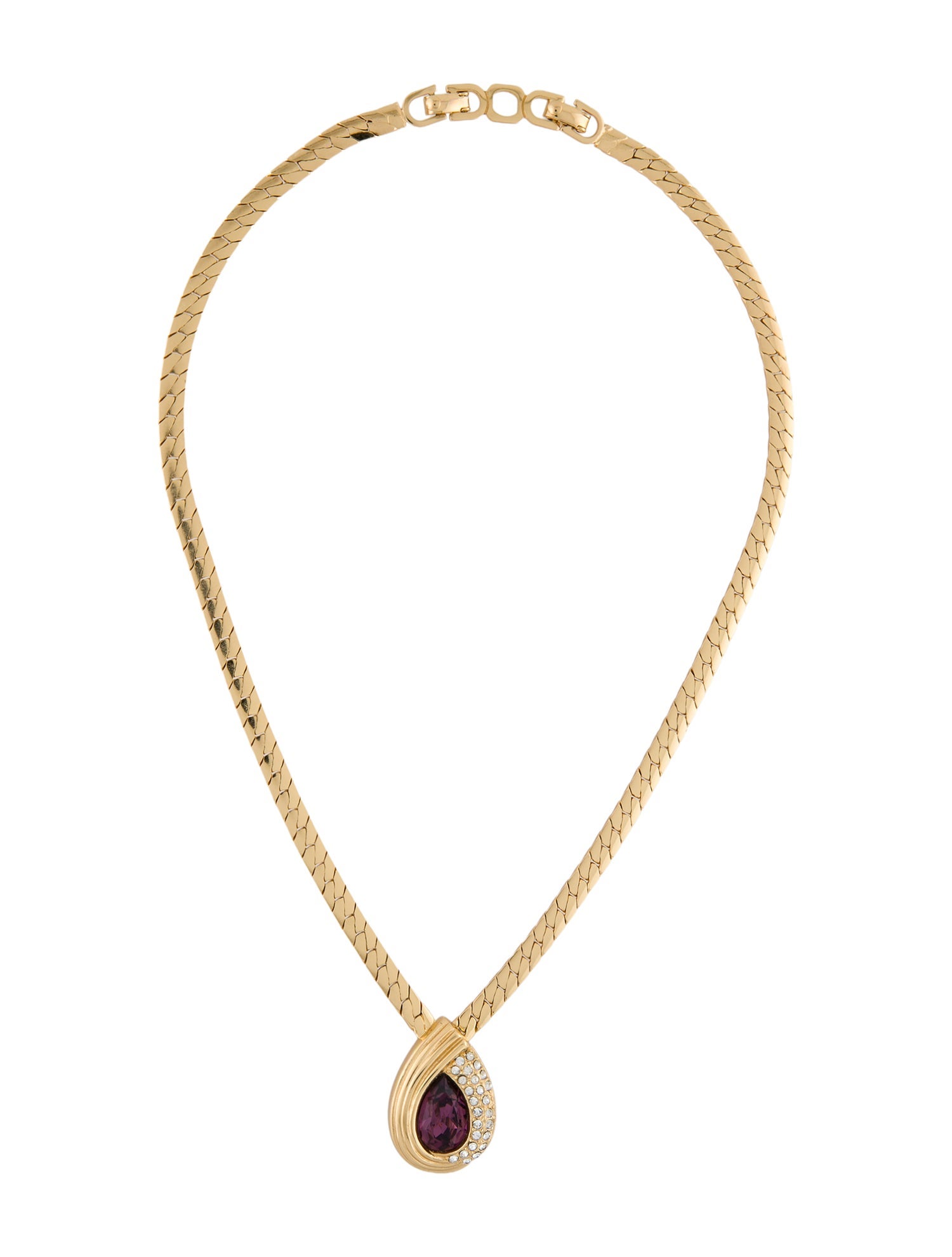 Christian Dior Vintage Crystal Pendant Necklace