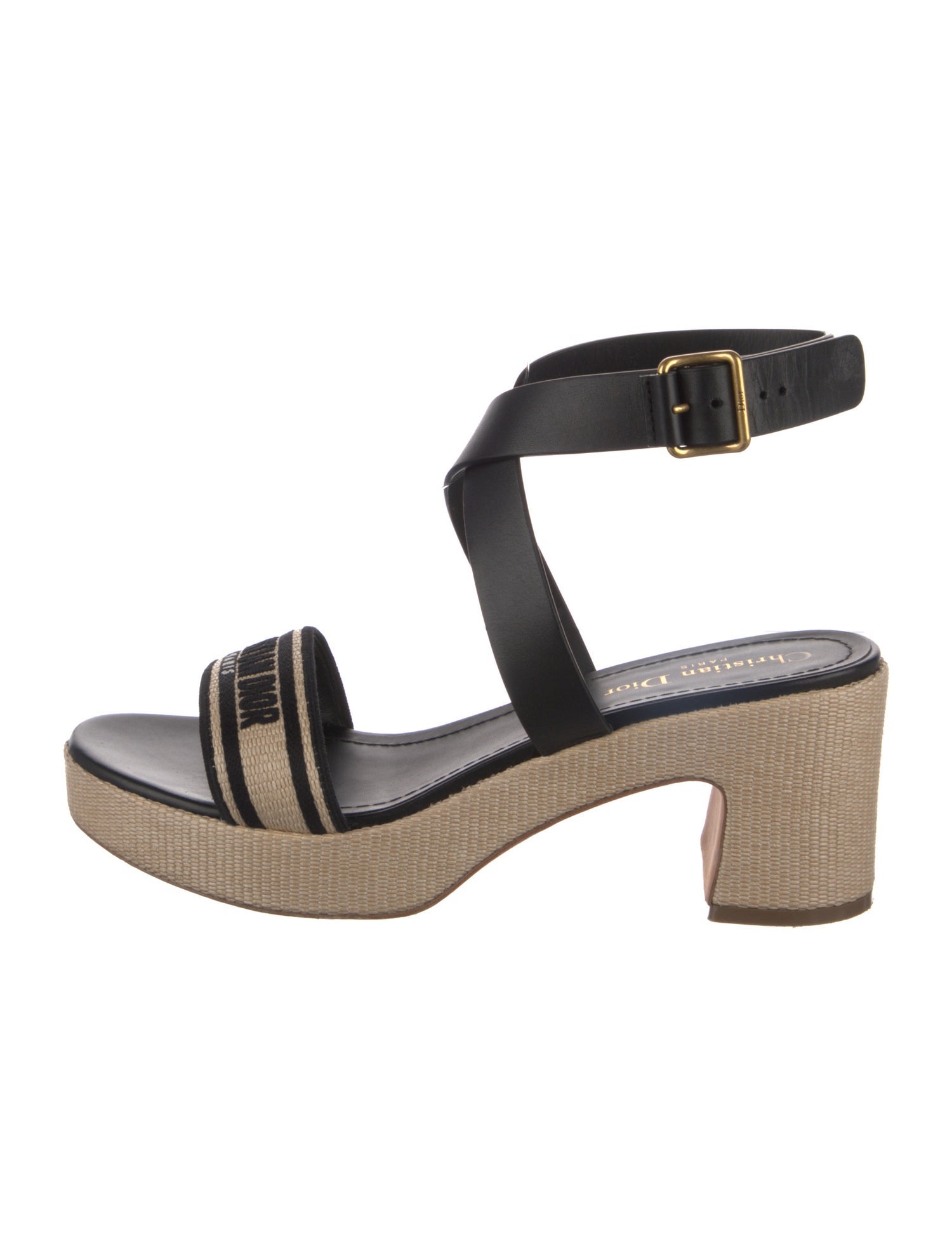 Christian Dior Leather Colorblock Pattern Espadrilles