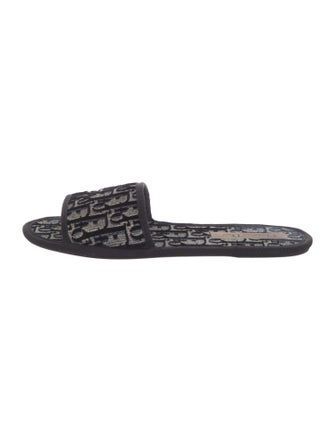 Christian Dior Oblique Jacquard Grosgrain Trim Slides