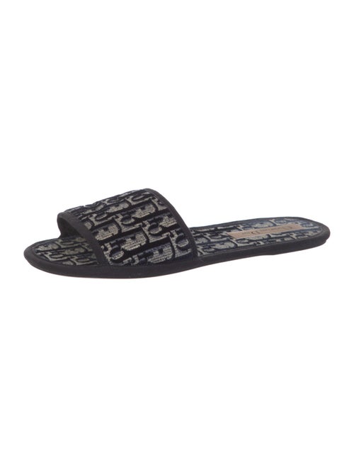 Christian Dior Oblique Jacquard Grosgrain Trim Slides
