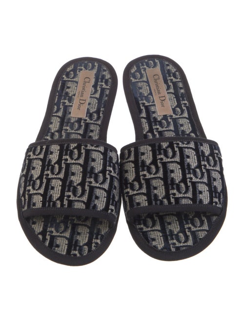 Christian Dior Oblique Jacquard Grosgrain Trim Slides