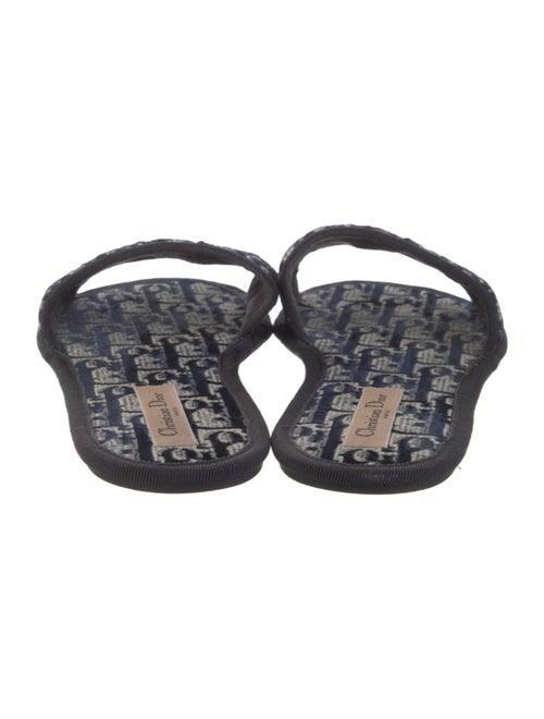 Christian Dior Oblique Jacquard Grosgrain Trim Slides