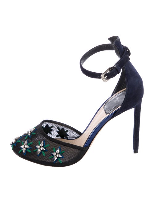 Christian Dior Diorissimo Pattern Suede D'Orsay Pumps