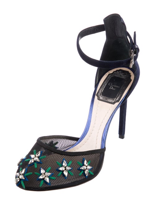 Christian Dior Diorissimo Pattern Suede D'Orsay Pumps