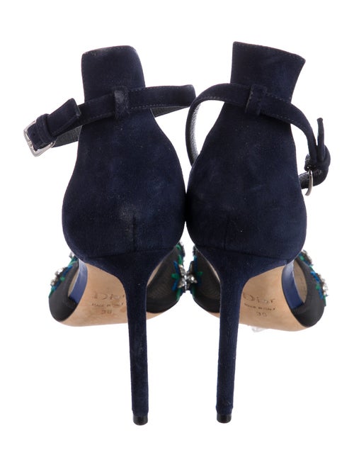 Christian Dior Diorissimo Pattern Suede D'Orsay Pumps