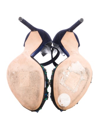 Christian Dior Diorissimo Pattern Suede D'Orsay Pumps