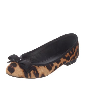 Christian Dior Ponyhair Animal Print Flats