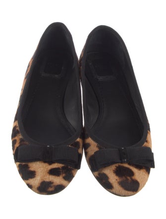 Christian Dior Ponyhair Animal Print Flats