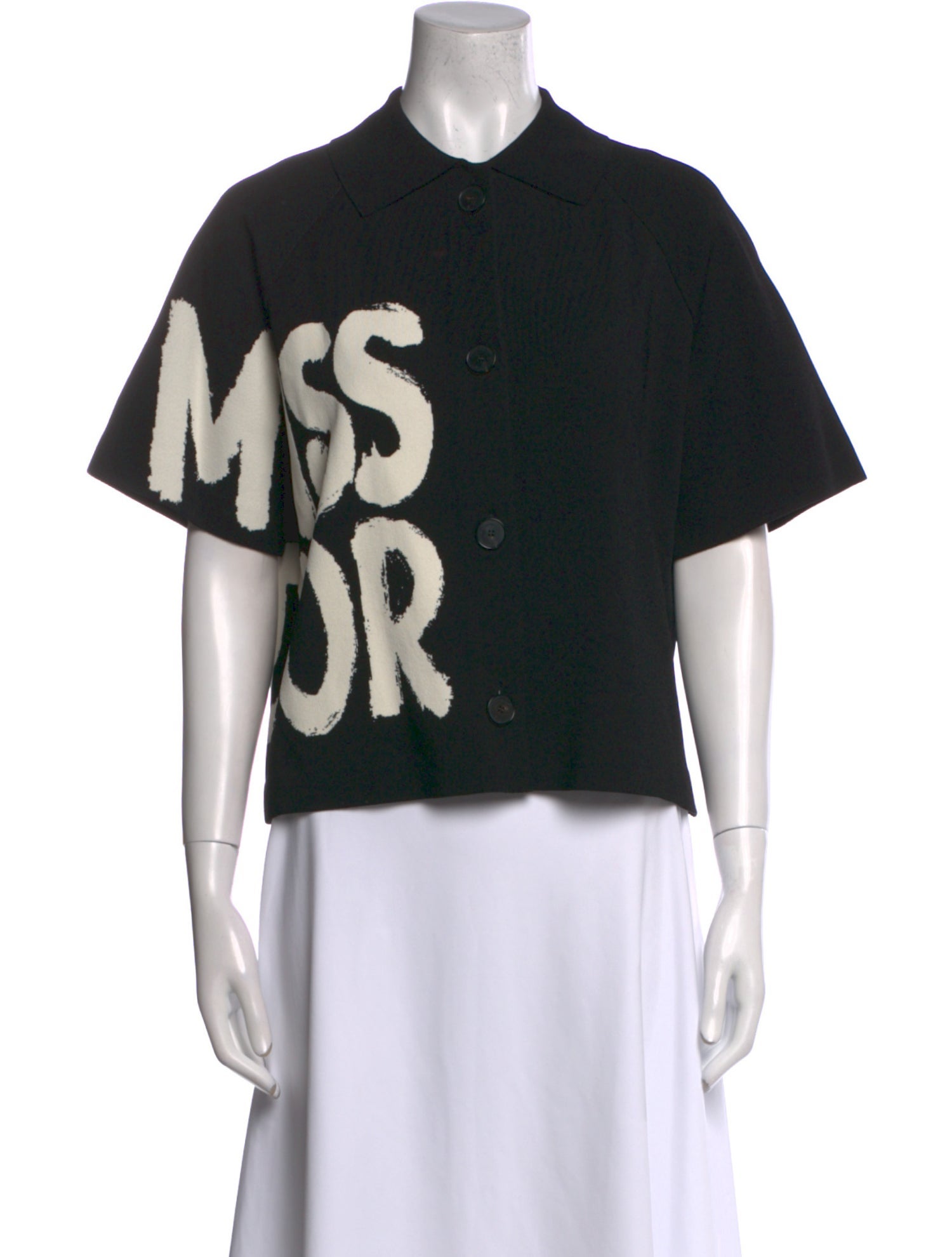 Christian Dior Graphic Print Short Sleeve Button-Up Top