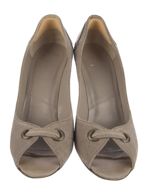Christian Dior Cannage Pattern Suede Pumps