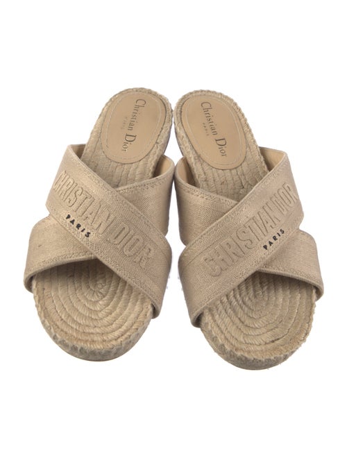 Christian Dior Canvas Embroidered Accent Espadrilles