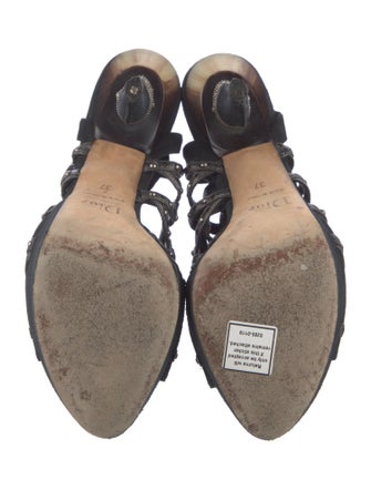 Christian Dior Suede Studded Accents Slingback Sandals