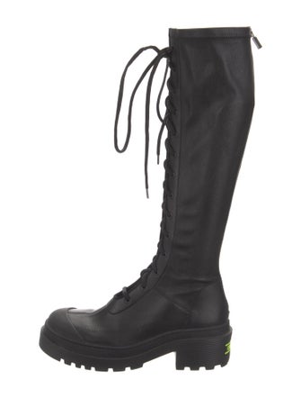 Christian Dior Leather Printed Combat Boots
